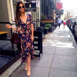 Reformation Floral Wrap Dress